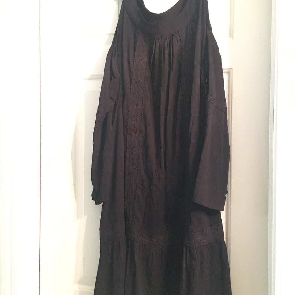 Black cold-shoulder dress